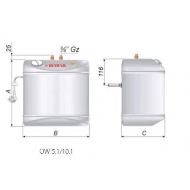 Podgrzewacz wody umywalkowy 10L OW-10.1 - BIAWAR